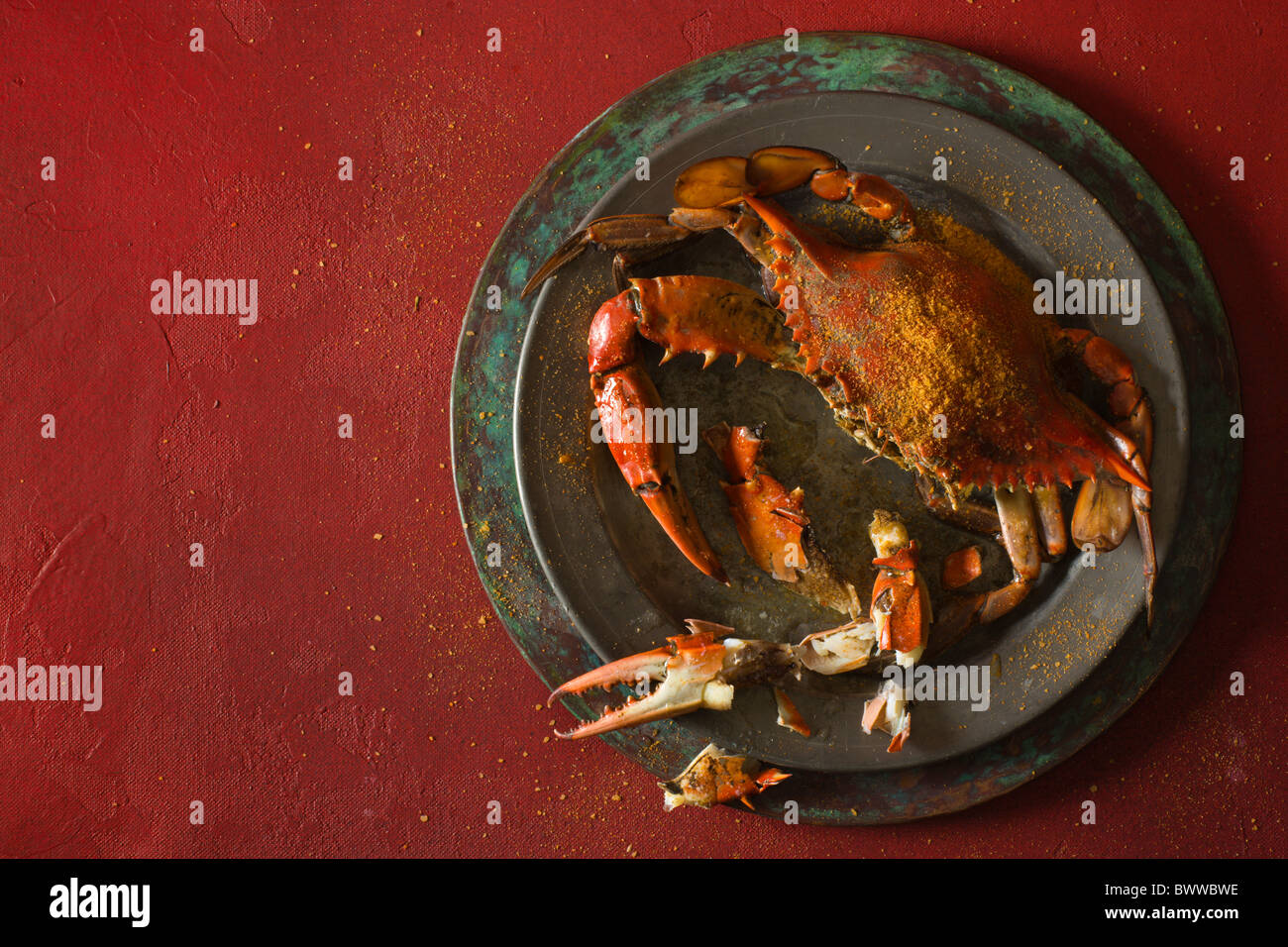 Chesazpeake bay Blue Crab préparés au Jimmy Cantler's Riverside Inn. Banque D'Images