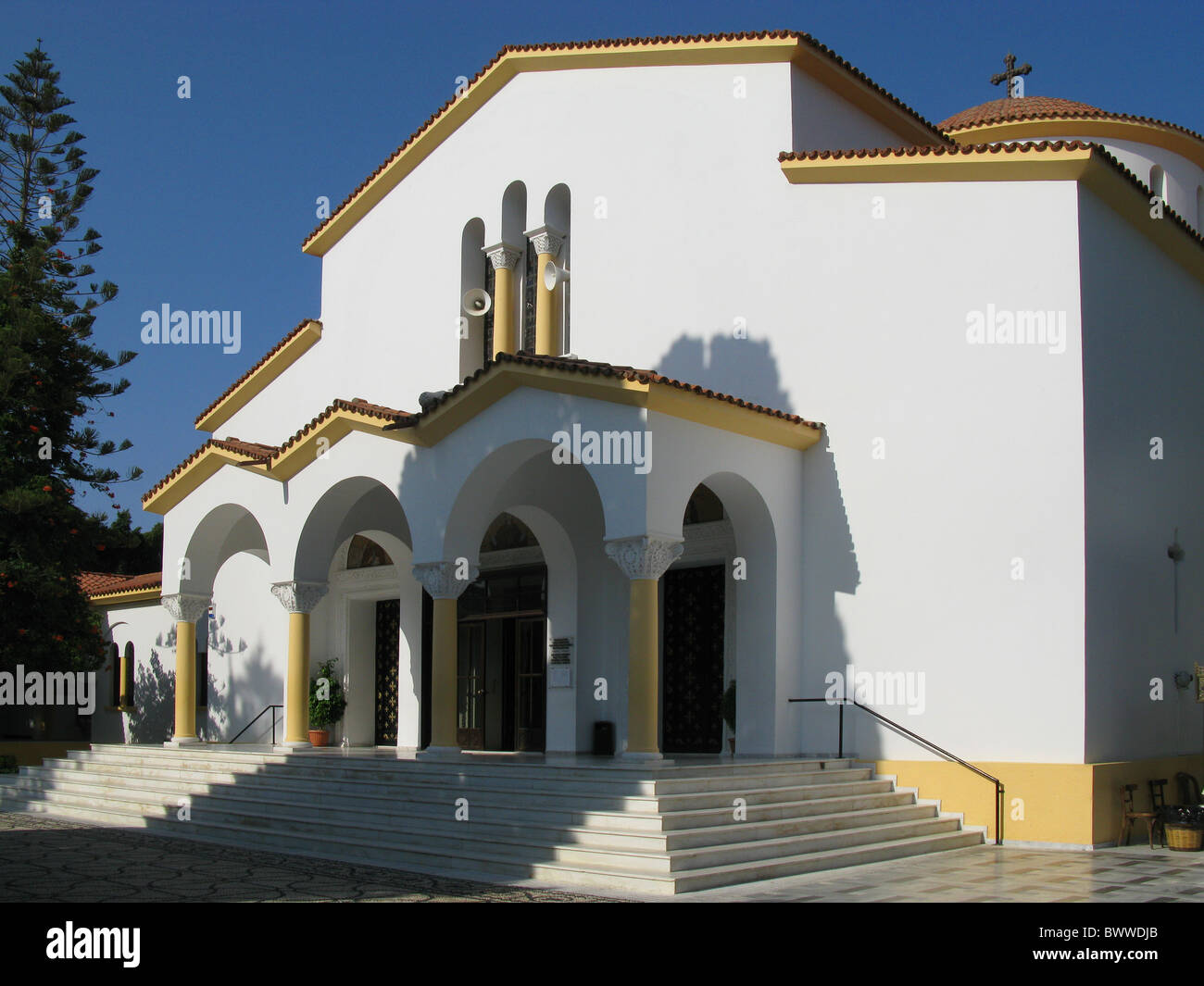 La Grèce, Rhodes, l'Electra Palace l'église de la Vierge Marie (Panagia Katholiki). Banque D'Images