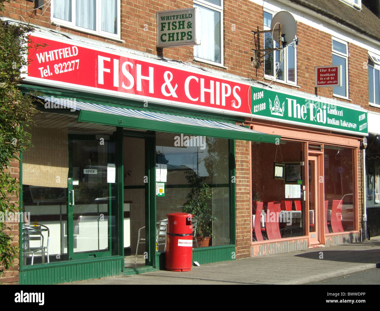 Fish and Chips Restaurant Indien Douvres angleterre Europe Royaume-Uni Grande-Bretagne Europe alimentaire signes Banque D'Images