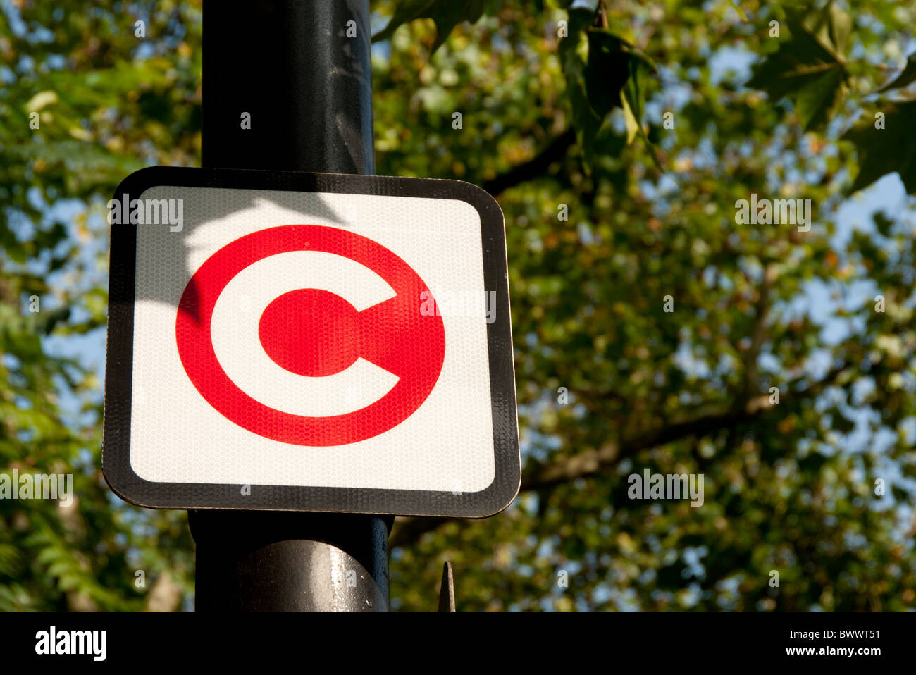 Congestion charge sign post Banque D'Images