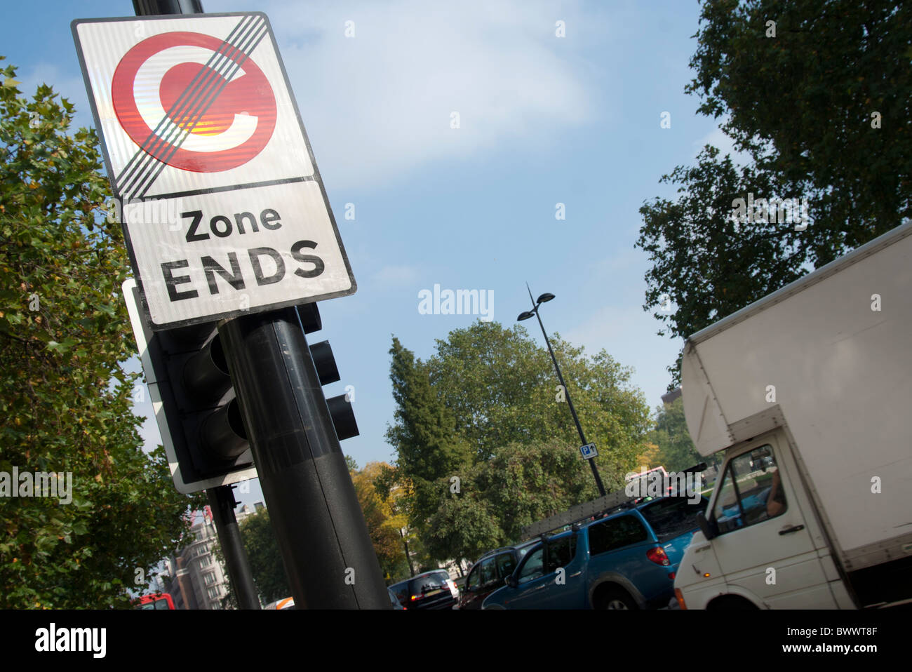 London congestion charge sign post Banque D'Images