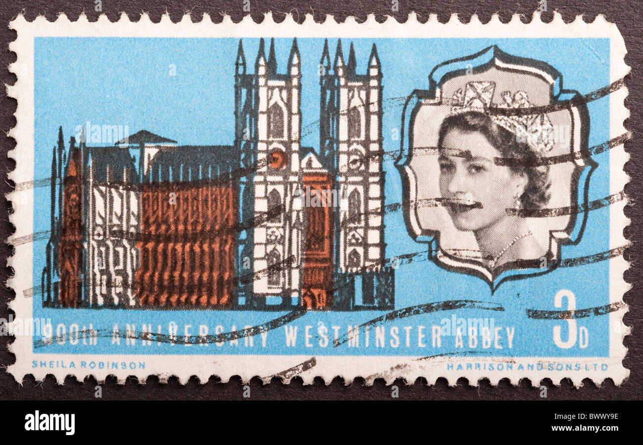 Royaume Uni timbre poste 3d, 1966 Question Banque D'Images
