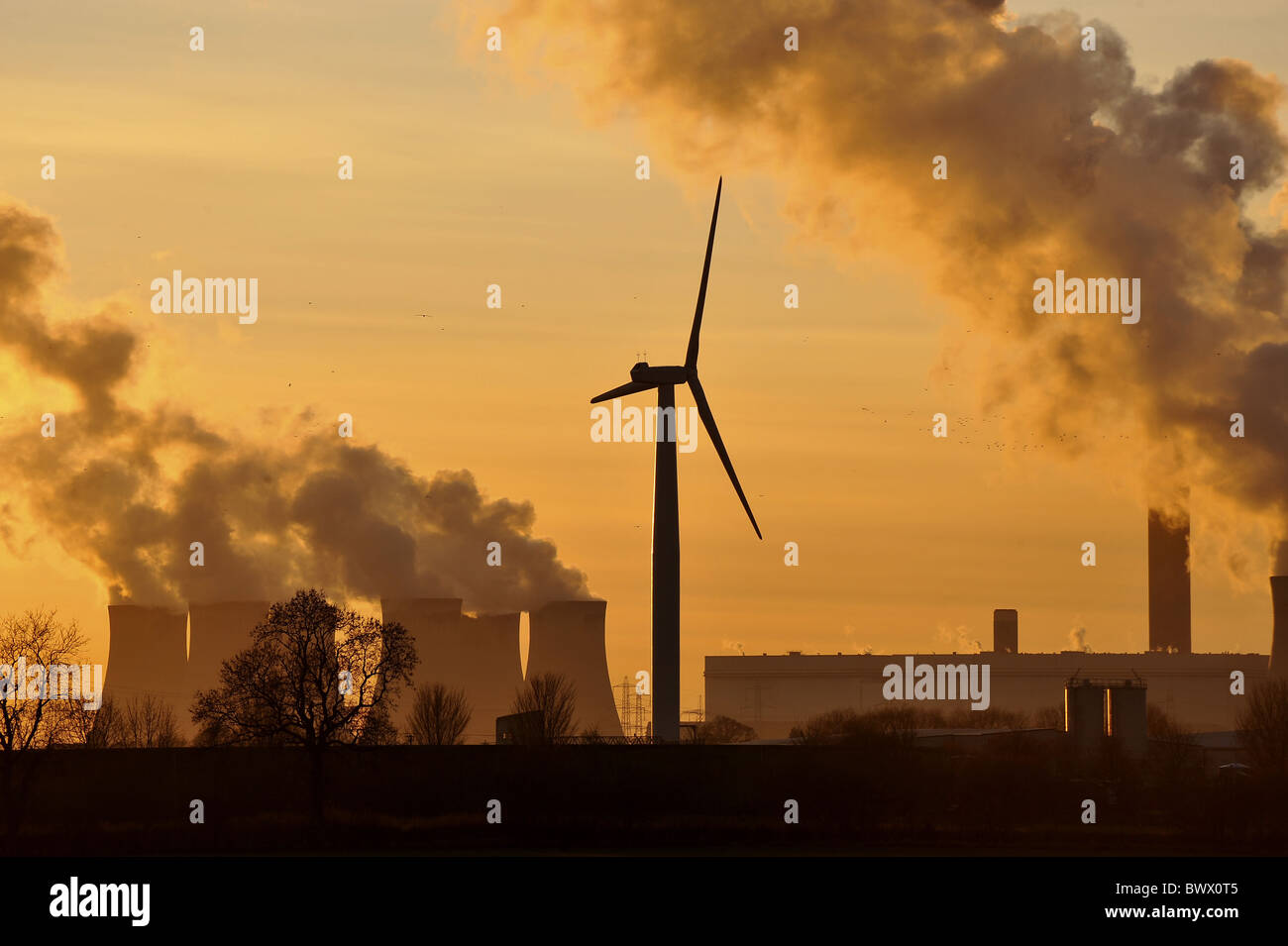 Station d'alimentation de l'énergie électricité Drax power station "coucher du soleil" "puissance" powerstation powerstations 'power plant' 'power Banque D'Images