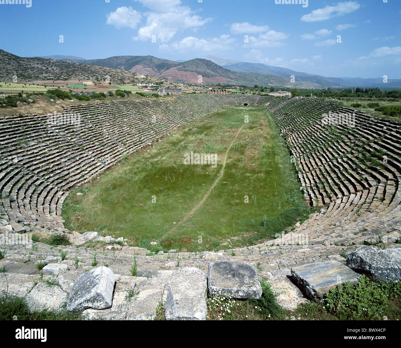 La culture du stade Aphrodisias ruines la Turquie l'Anatolie de l'ouest monde antique l'antiquité Banque D'Images