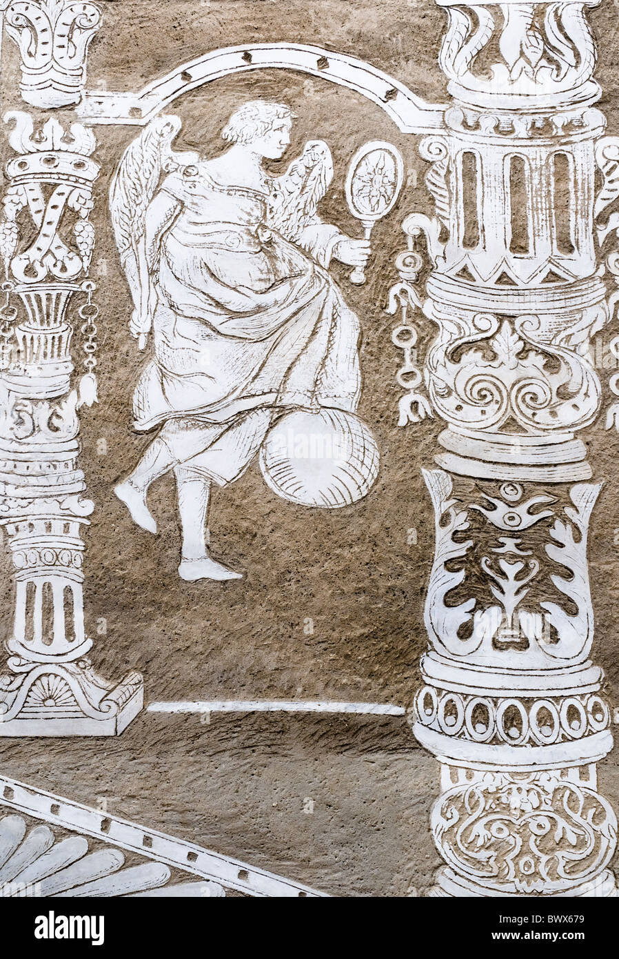 Tabor, sgraffites, Région de la Bohème du Sud, République Tchèque Banque D'Images