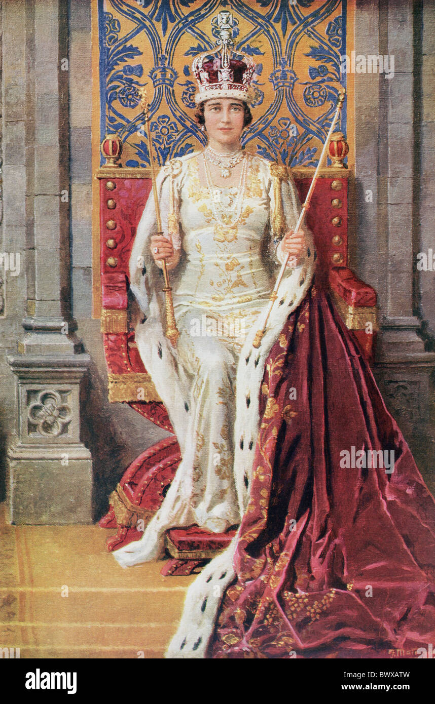 La reine Elizabeth intronisé et couronné, le 12 mai 1937. À partir de la sphère, Coronation Nombre Record publié 1937. Banque D'Images