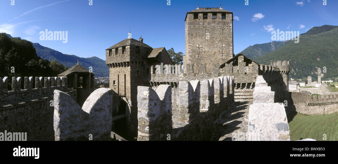 Castello di Montebello Bellinzona tessin Suisse Europe du patrimoine culturel mondial de l'UNESCO Banque D'Images
