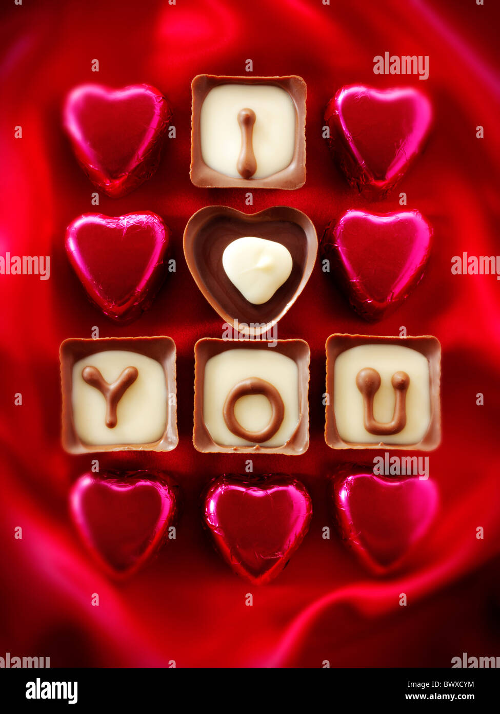 "I Love You" ou la Fête des mères, Saint Valentin Chocolats Banque D'Images