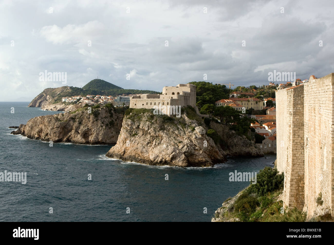 Vue depuis la forteresse de Bakar dans la vieille ville de Dubrovnik à Fort Lovrijenac Banque D'Images
