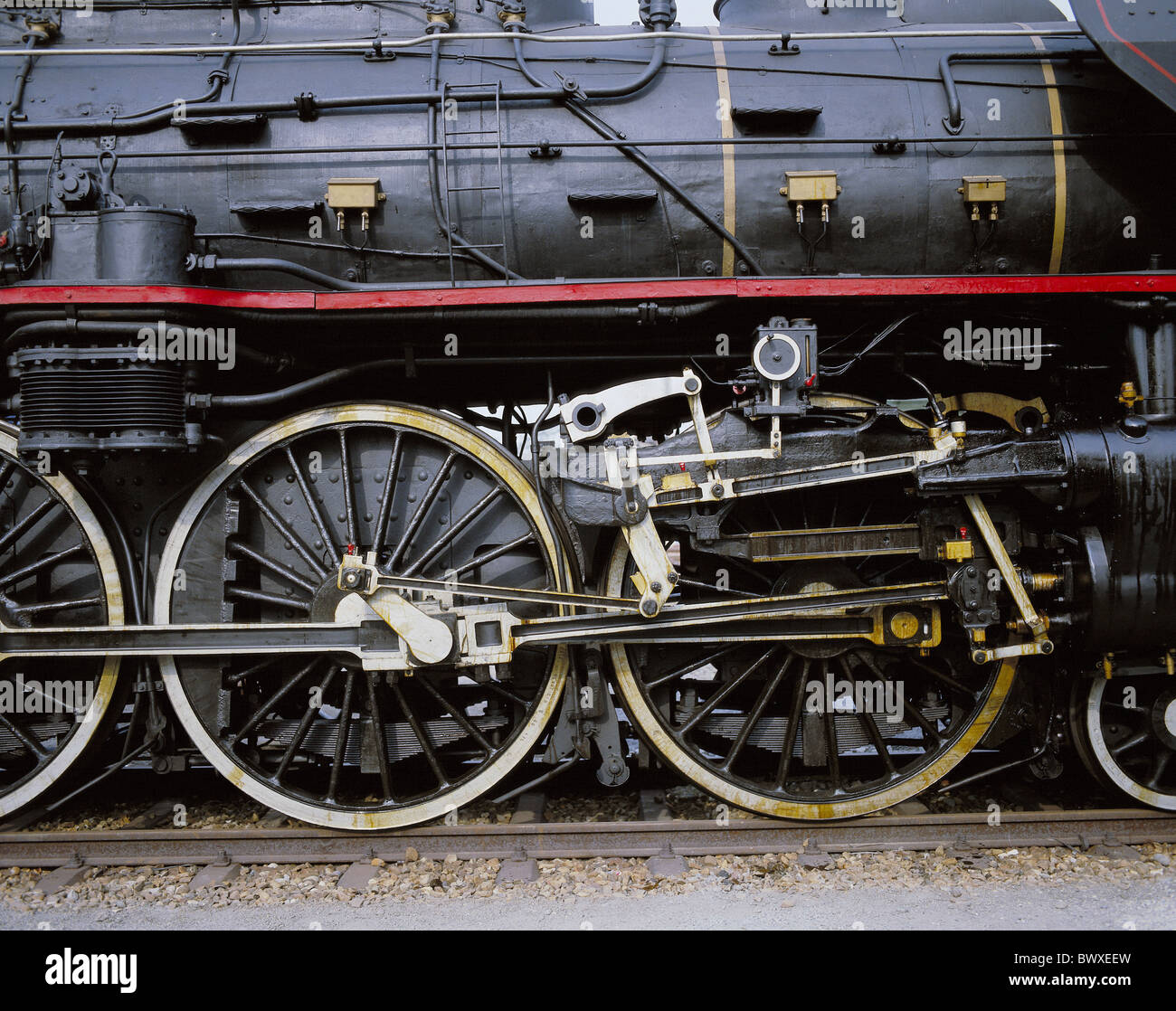 Locomotive à vapeur mouvement mécanique du train de pignons détails  locomotive locomotive à vapeur Photo Stock - Alamy