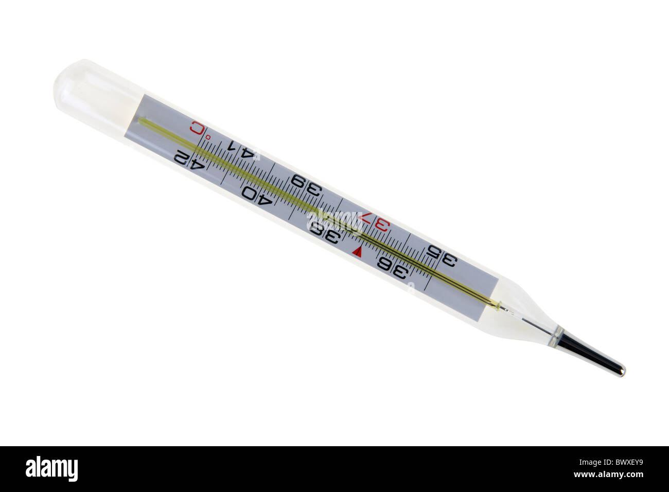 Thermomètre isolé sur fond blanc close-up(with clipping path) Banque D'Images
