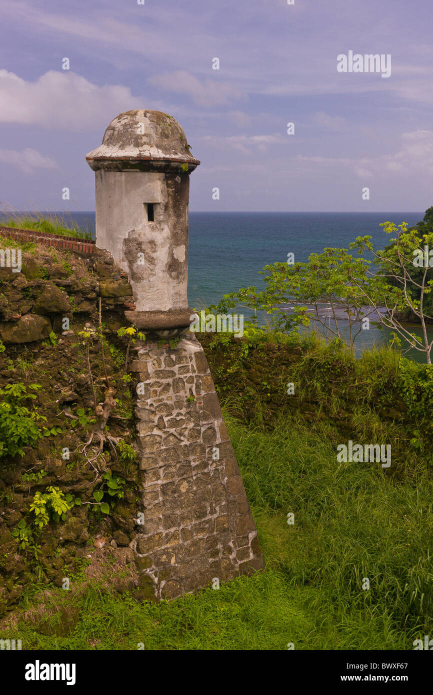 COLON, PANAMA - Fort San Lorenzo, un site du patrimoine mondial, à l'embouchure de la rivière Chagres. Banque D'Images