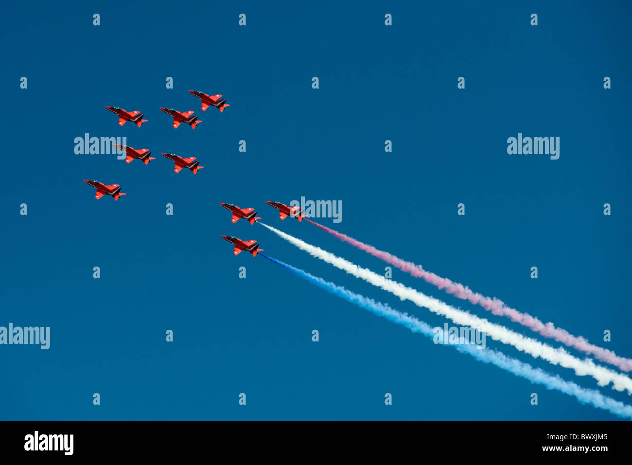 RAF neuf flèches rouges Hawks dans la formation de l'Ange Banque D'Images