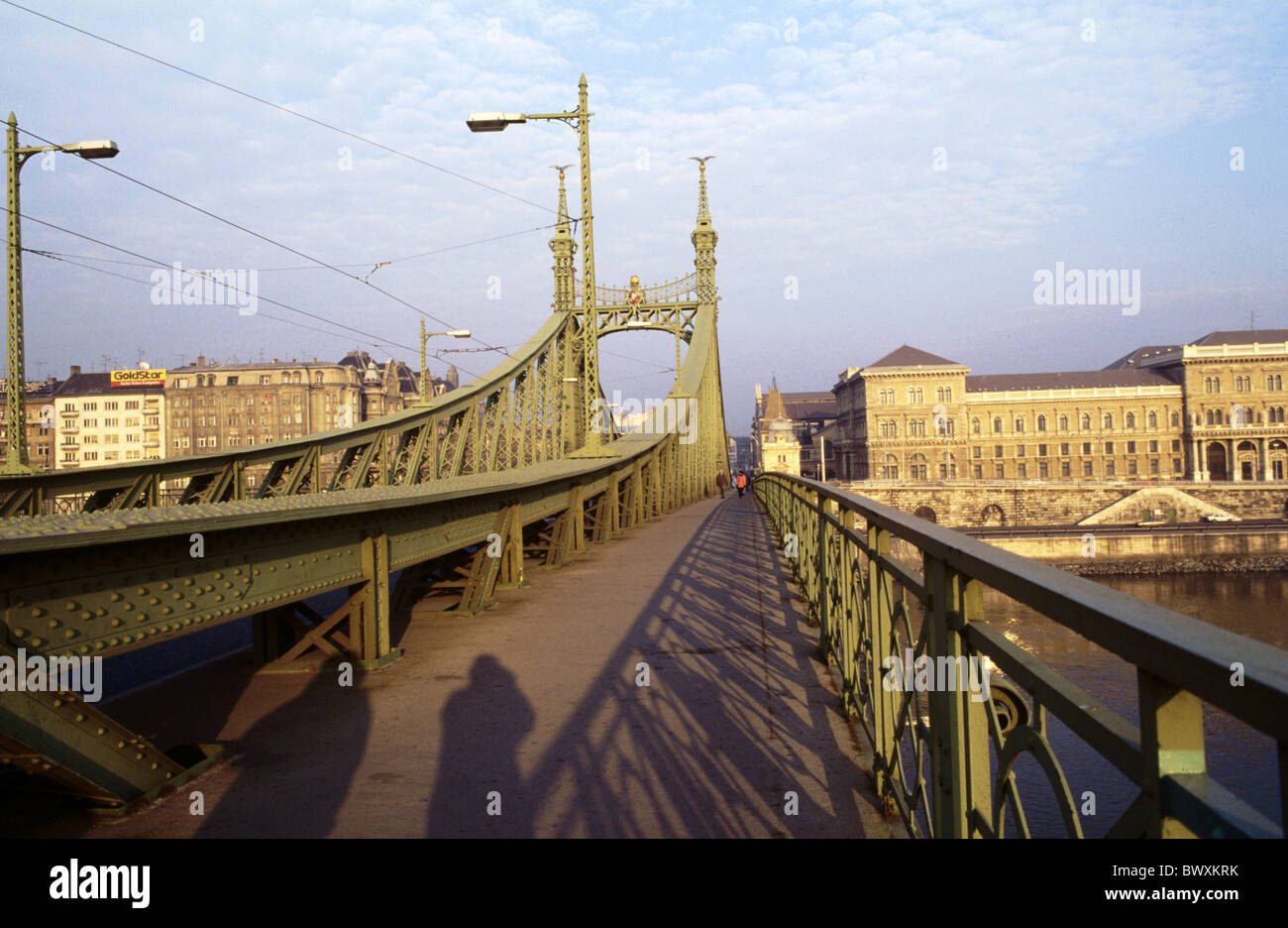 Franz Josef Budapest pont du pont de la liberté, rue maisons maisons balustrade Hongrie Europe Banque D'Images