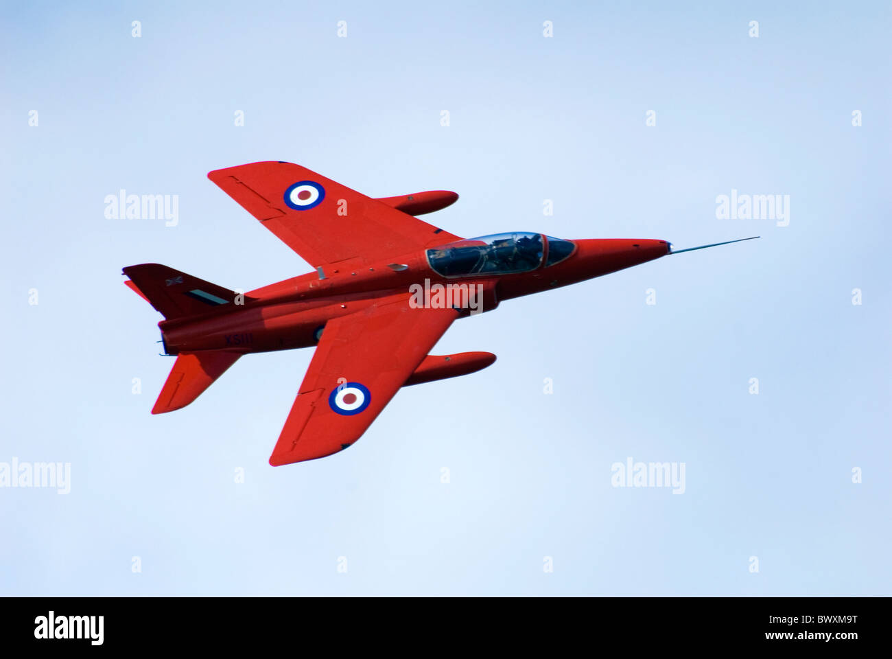 Gnat ex RAF afficher avion volant à air show - face supérieure avec des marquages visibles Banque D'Images