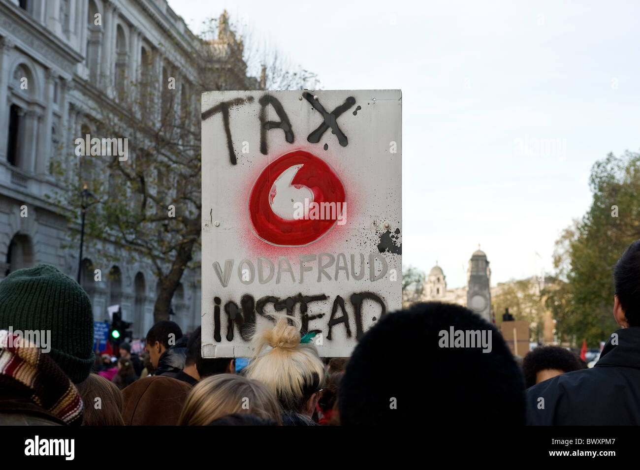 Une manifestation à Londres. Banque D'Images