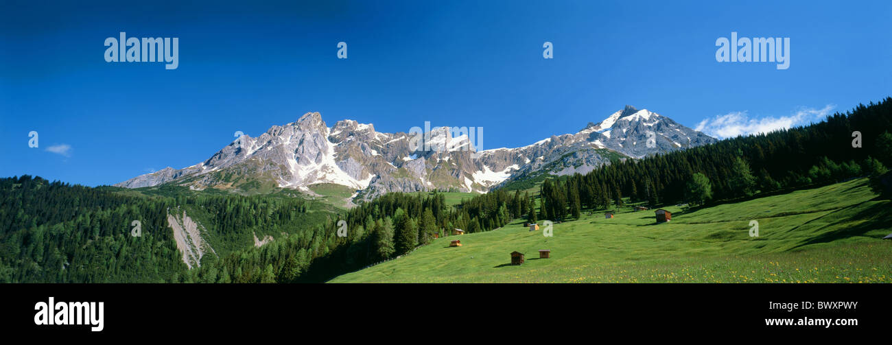 Alp paysage 6600 iron point chefs incendie Lechtaler Europe Autriche Tyrol granges Alpes Banque D'Images