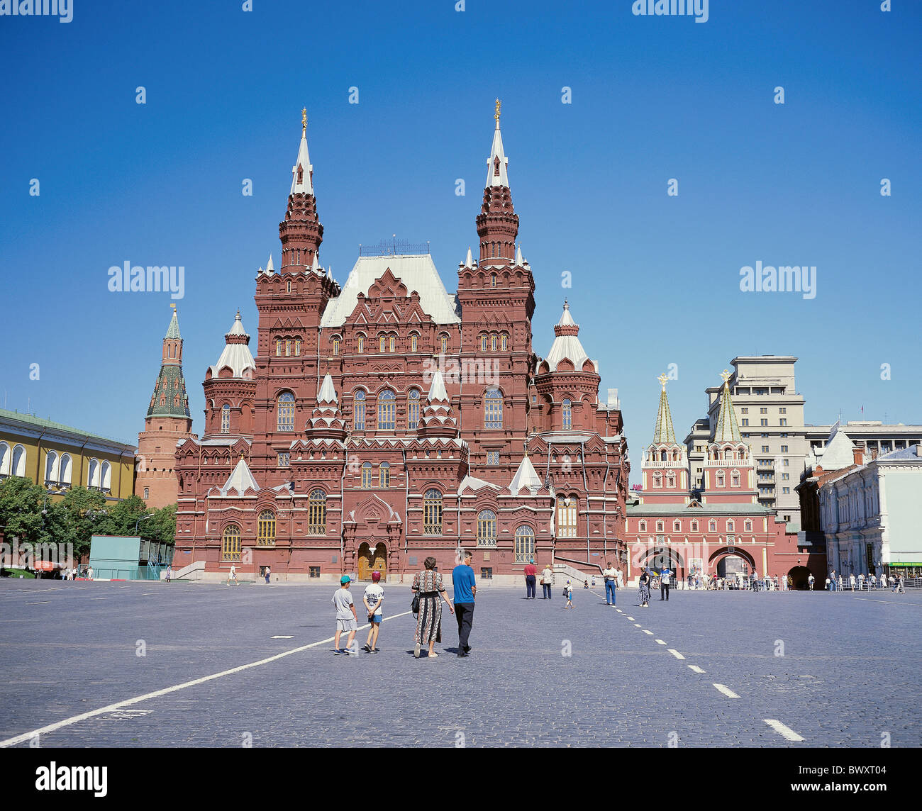 Russie Moscou place rouge façade du musée historique du peuple rouge Banque D'Images