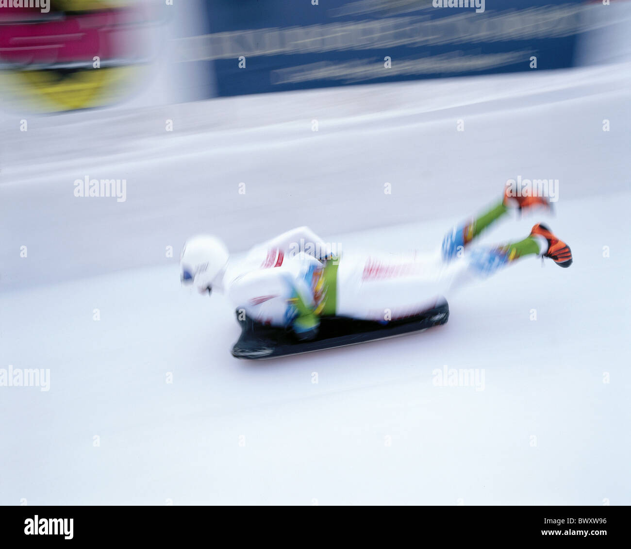 Le modèle ne libération individuelle sport luge Suisse Europe Skeleton sport sports d'hiver Banque D'Images