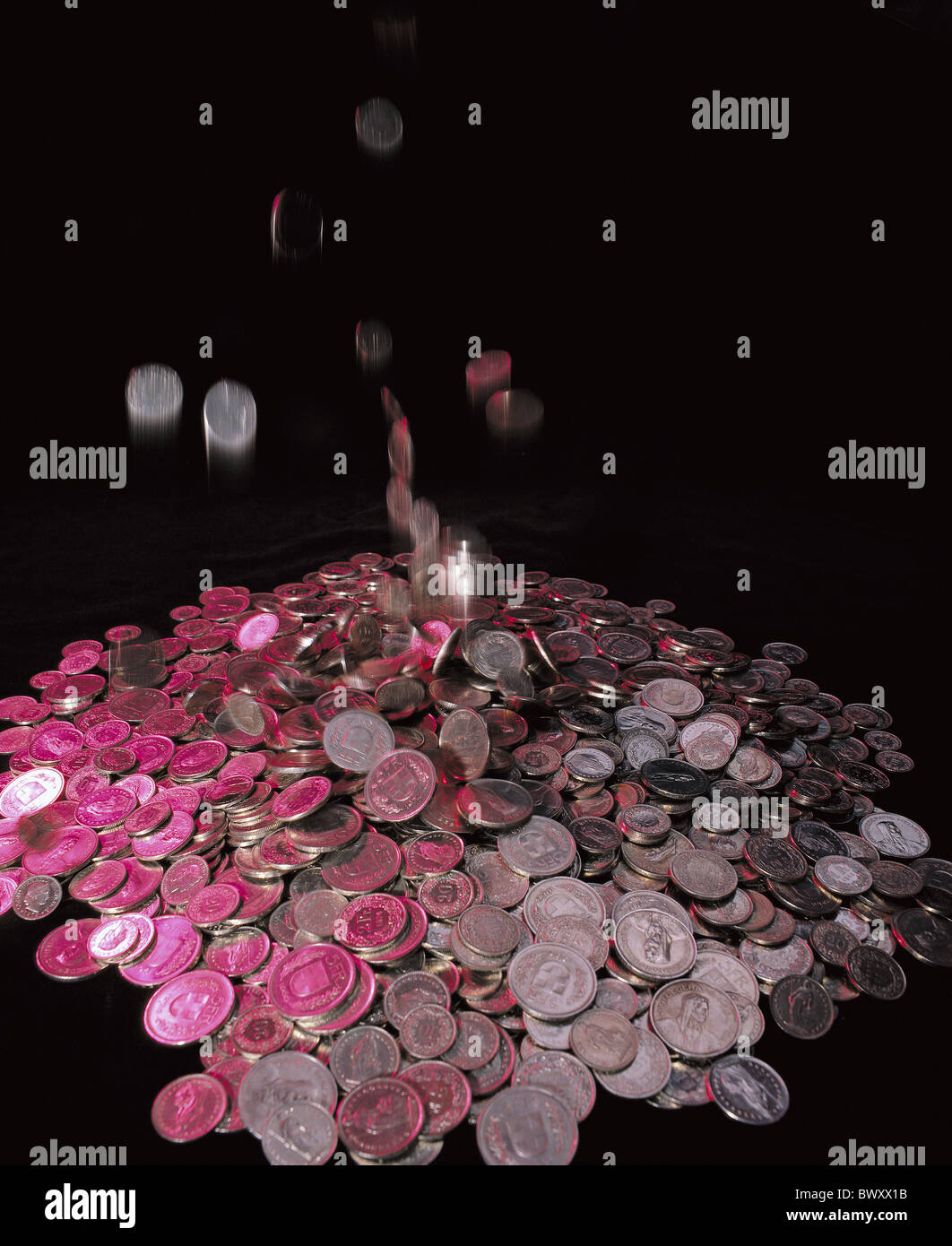 Pièces Suisse banques finances publiques relevant d'pluie monétaire Jackpot Banque D'Images