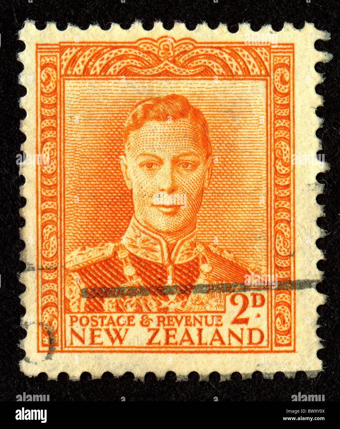 Timbre vintage de Nouvelle-Zélande Banque D'Images