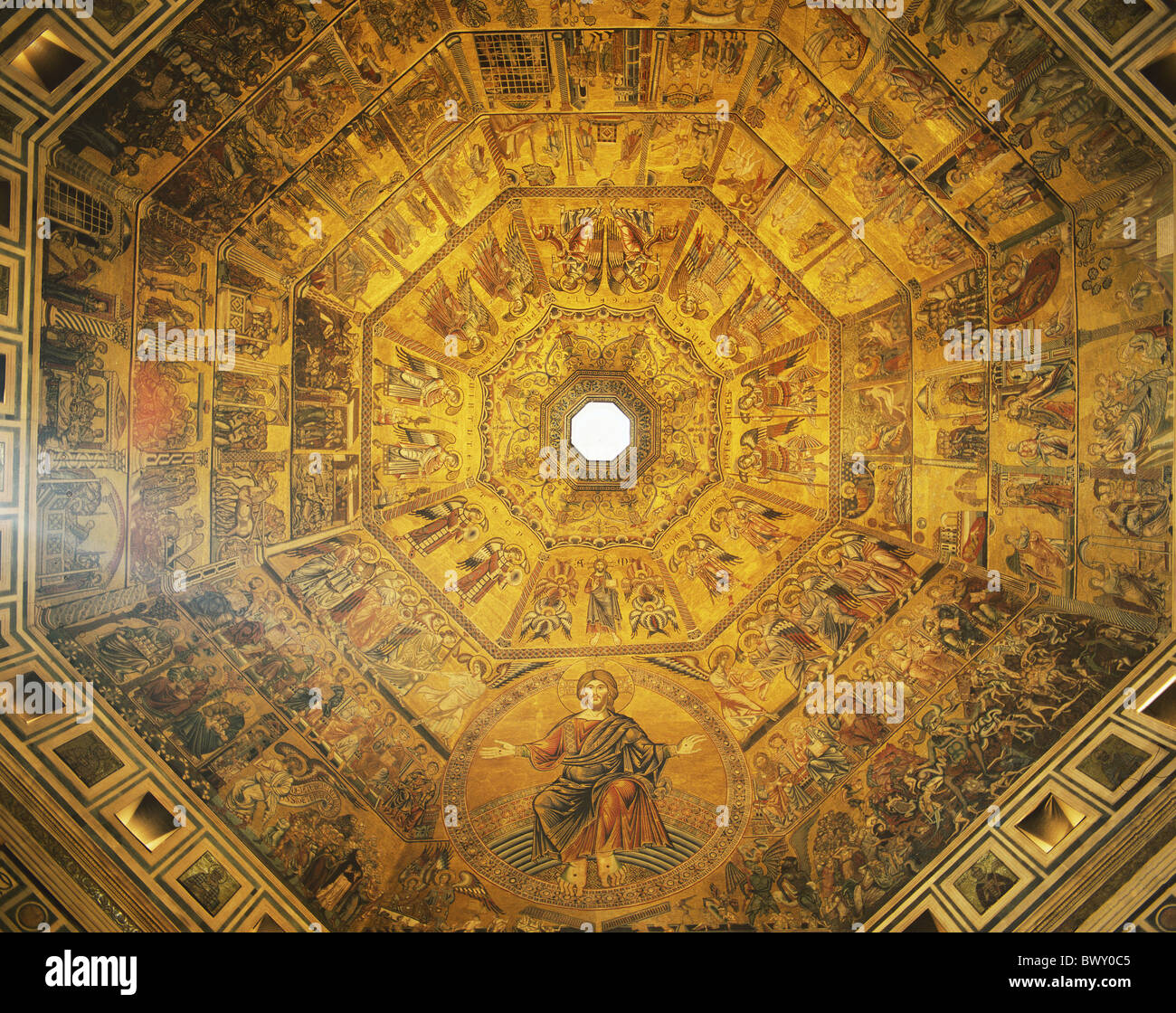 Peinture plafond John baptistère Florence Italie Europe intérieur dome Banque D'Images