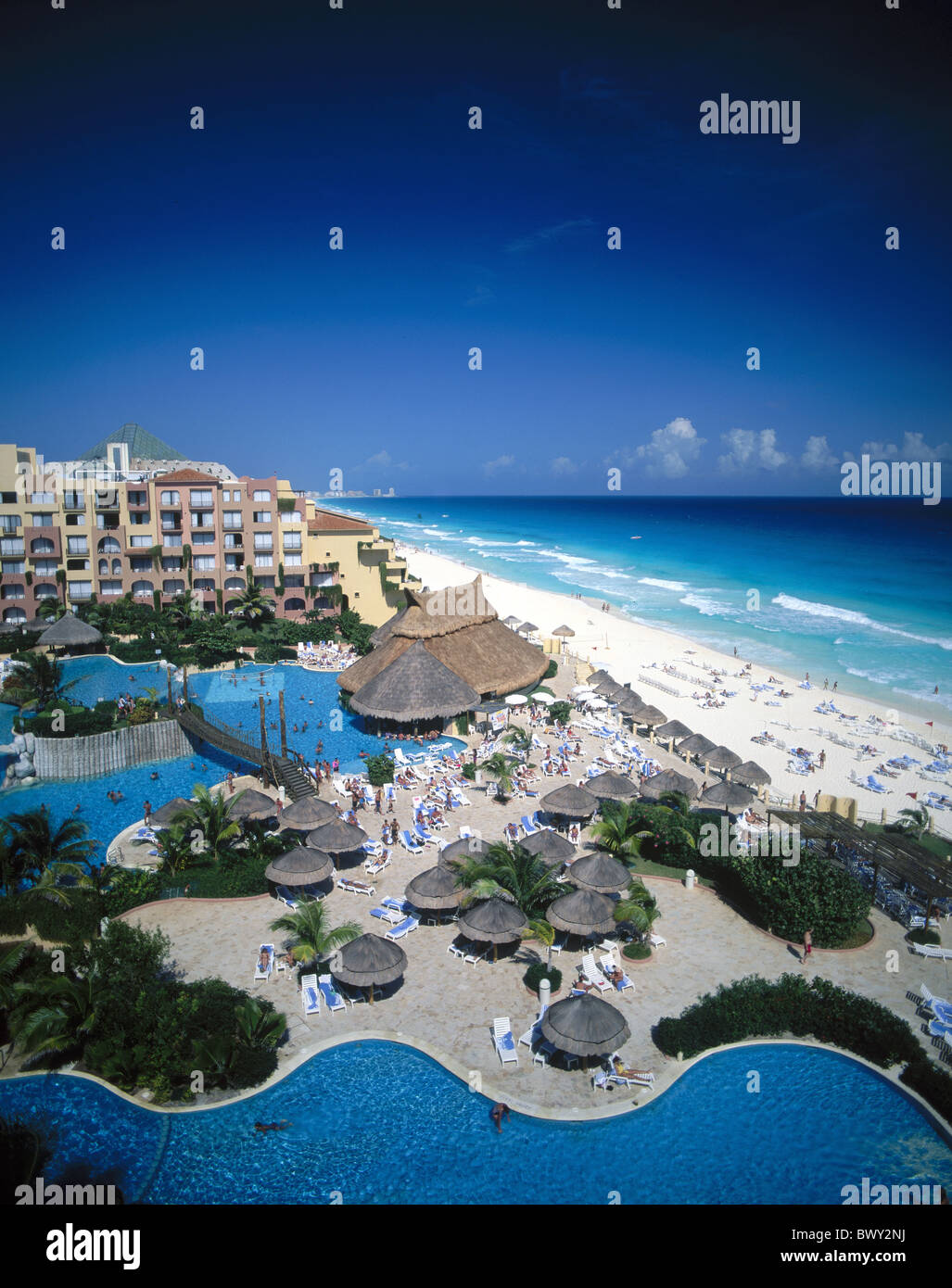 Fiesta Americana Cancun Resort Hotel Mexique plage mer piscine extérieure Yucatan Banque D'Images