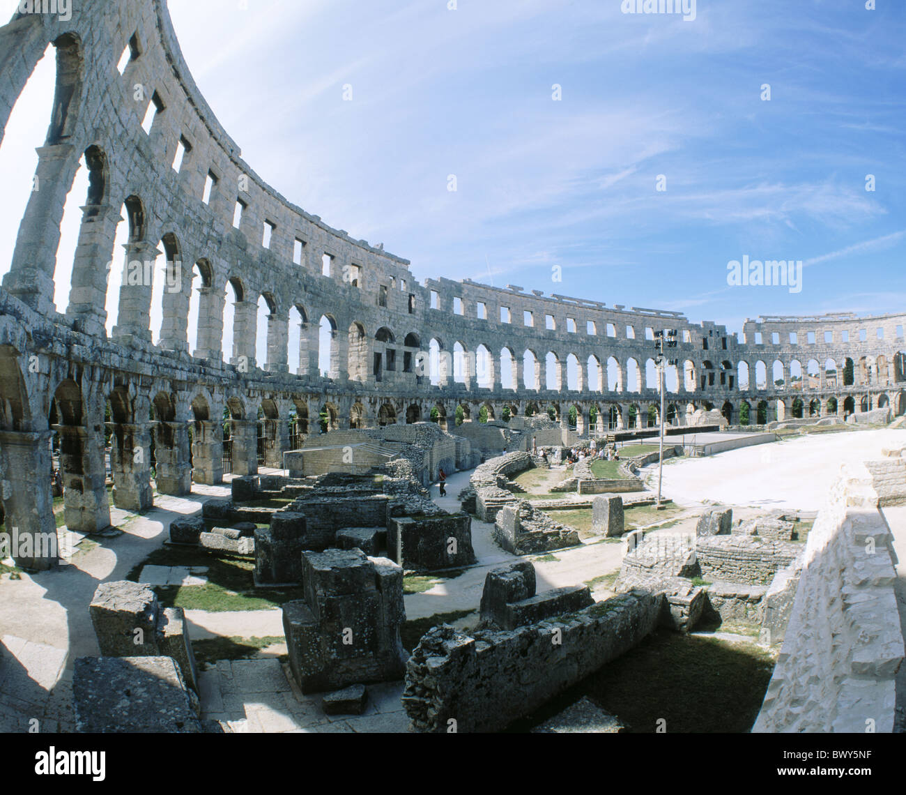 La culture de l'amphithéâtre romain de Pula Istrie Croatie monde antique antiquité romaine antique Banque D'Images