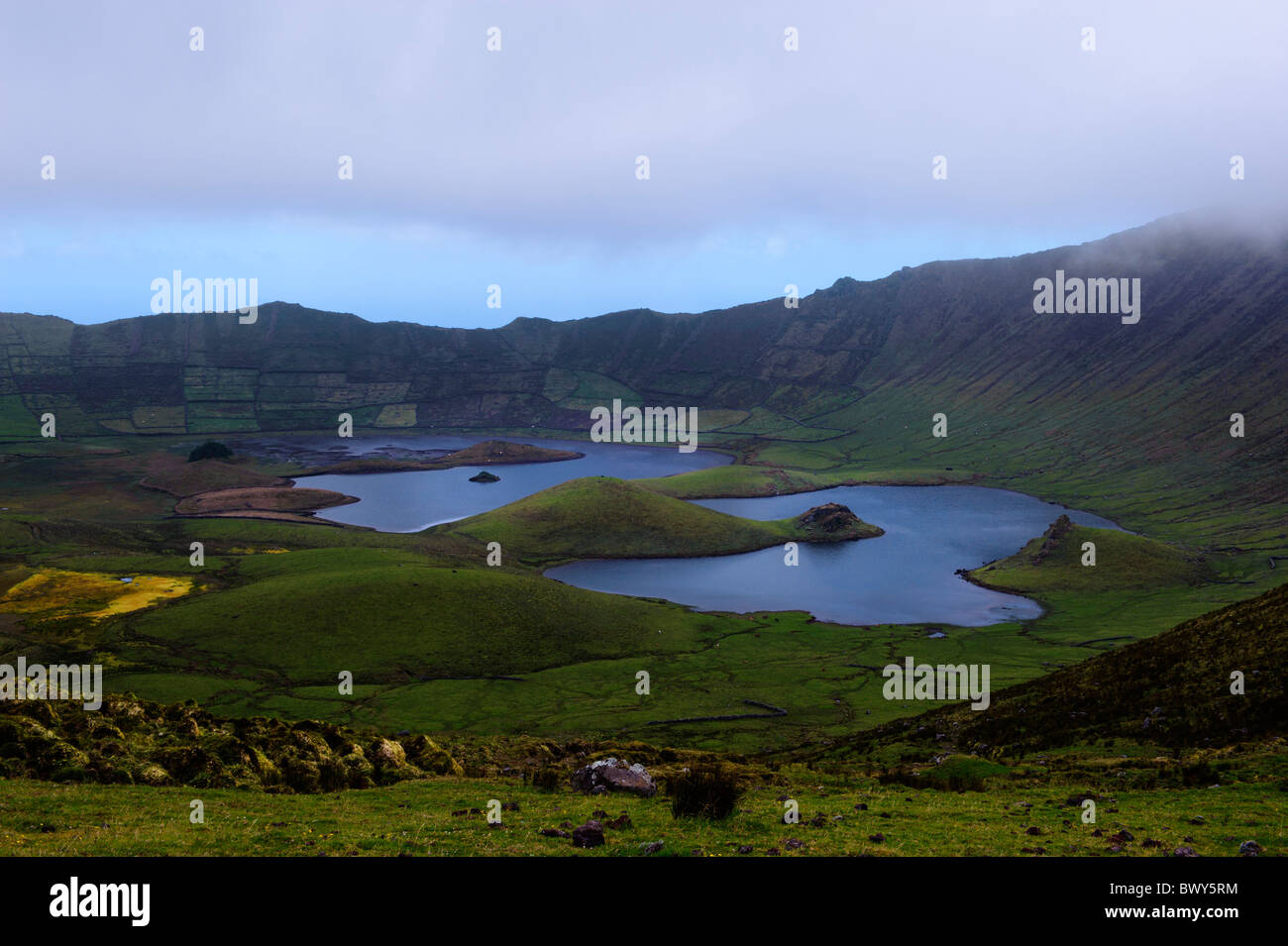 Caldeira, l'île de Corvo, Açores Banque D'Images