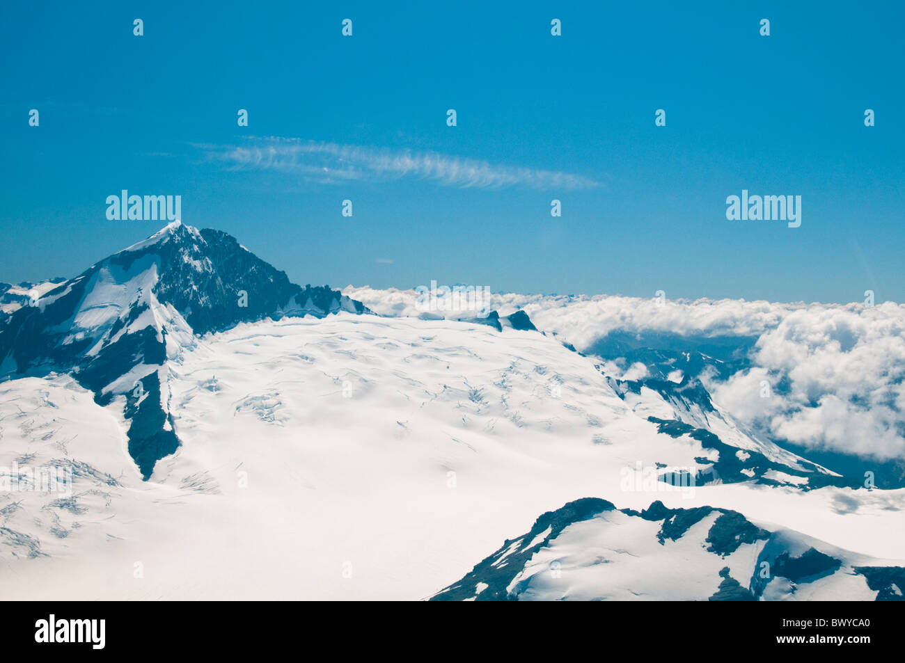 Alpes du Sud,Mount Aspiring National Park & Glaciers, Glacier Bonar,le statut de patrimoine mondial, île du Sud, Nouvelle-Zélande Banque D'Images