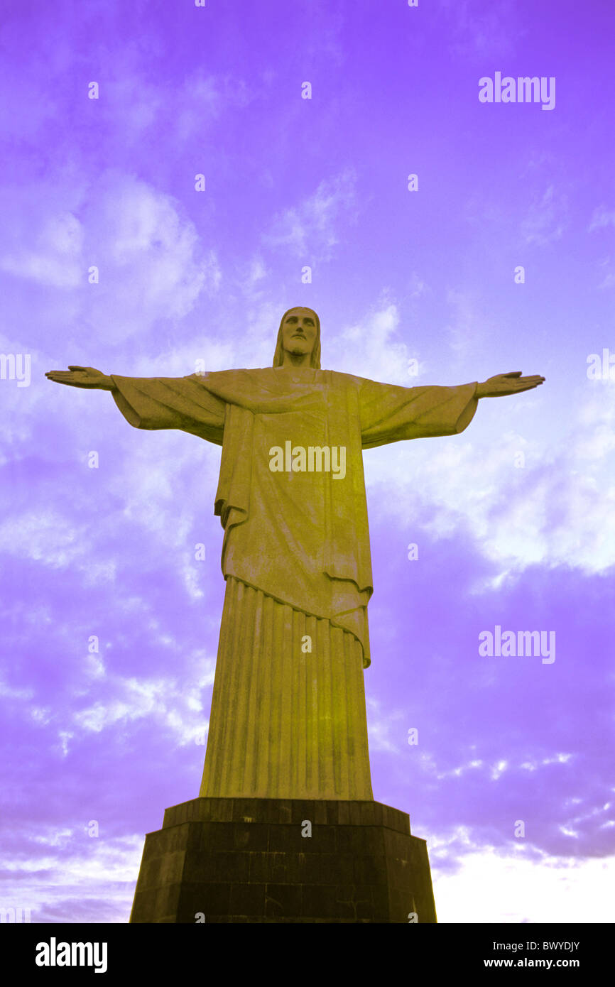 Brésil Amérique du Sud Le Christ Jésus Corcovado Rio de Janeiro statue sculpture Banque D'Images