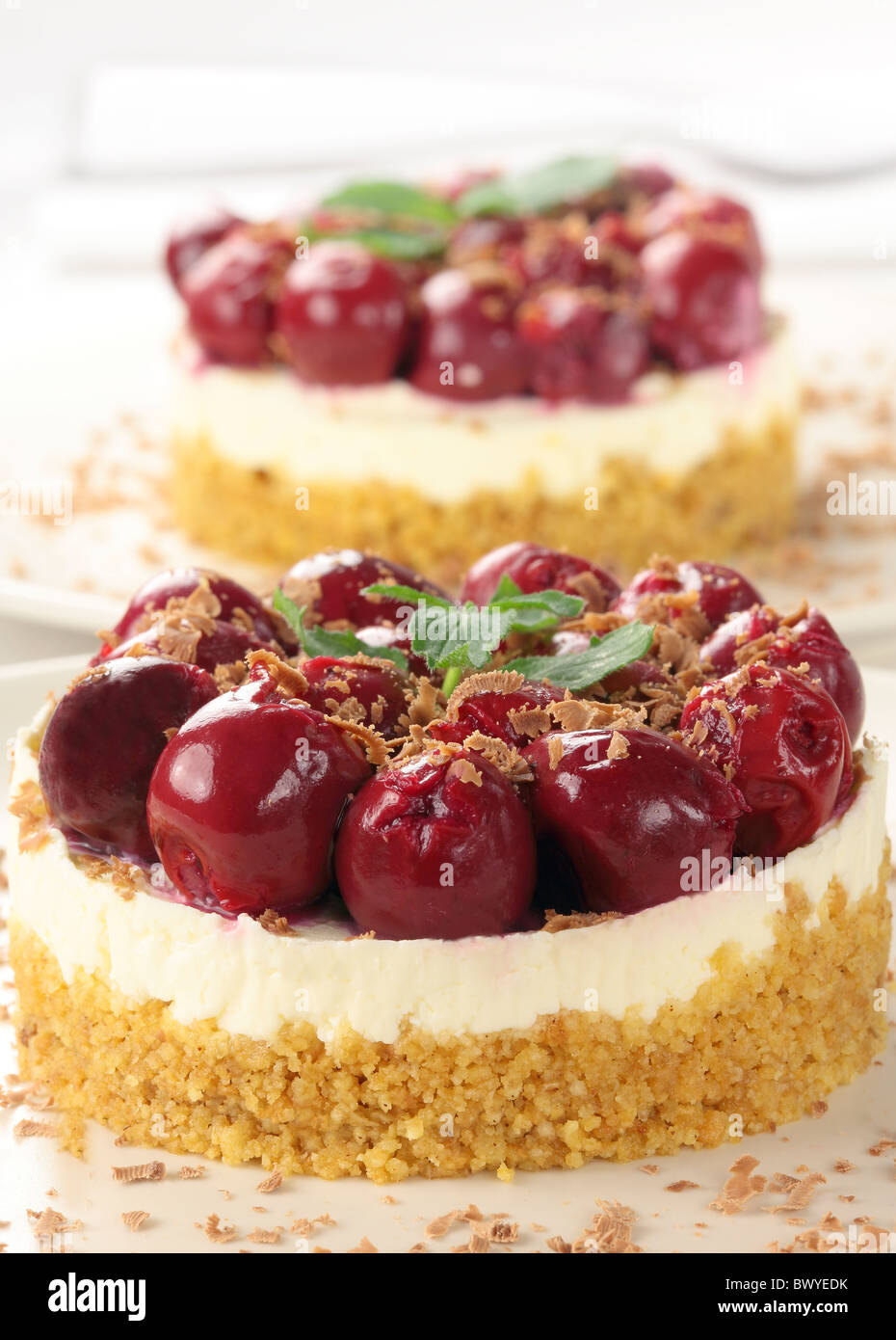 Cherry Cheesecake Banque D'Images