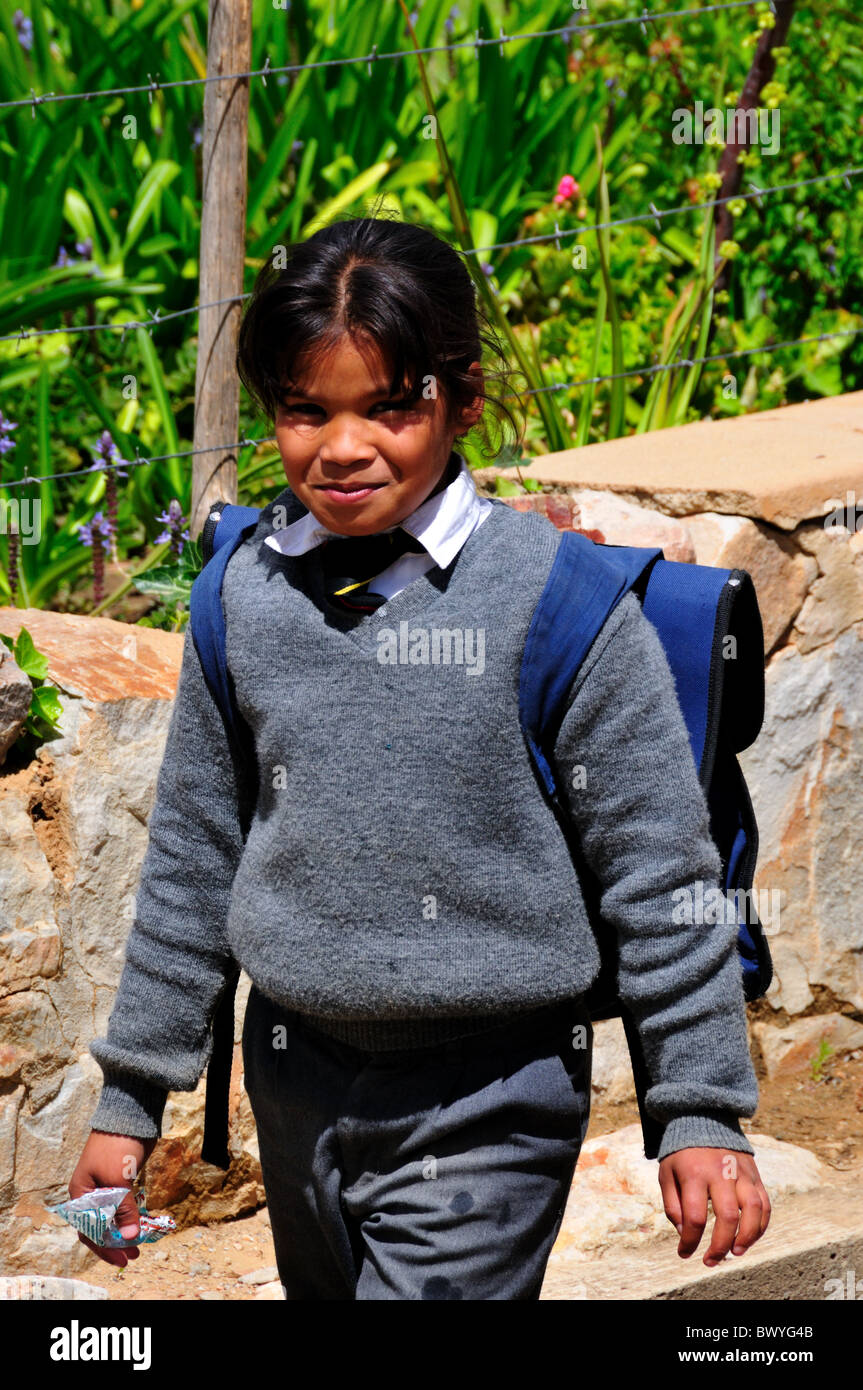 Une fille de l'école. Prince Albert, Afrique du Sud. Banque D'Images