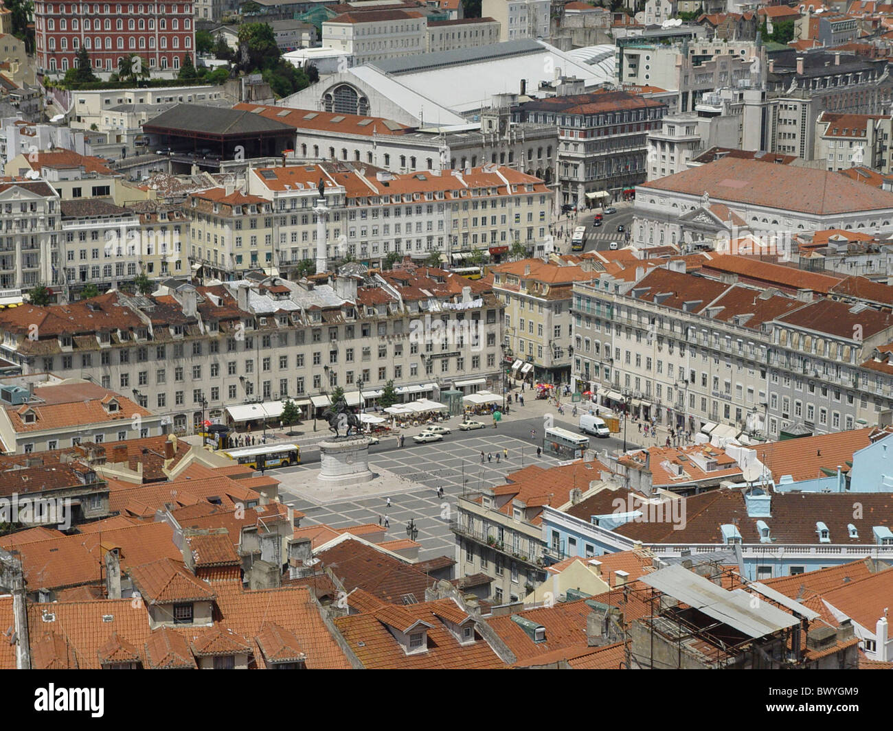 Les toits de la gare Rossio de Lisbonne Portugal ville ville sommaire Banque D'Images