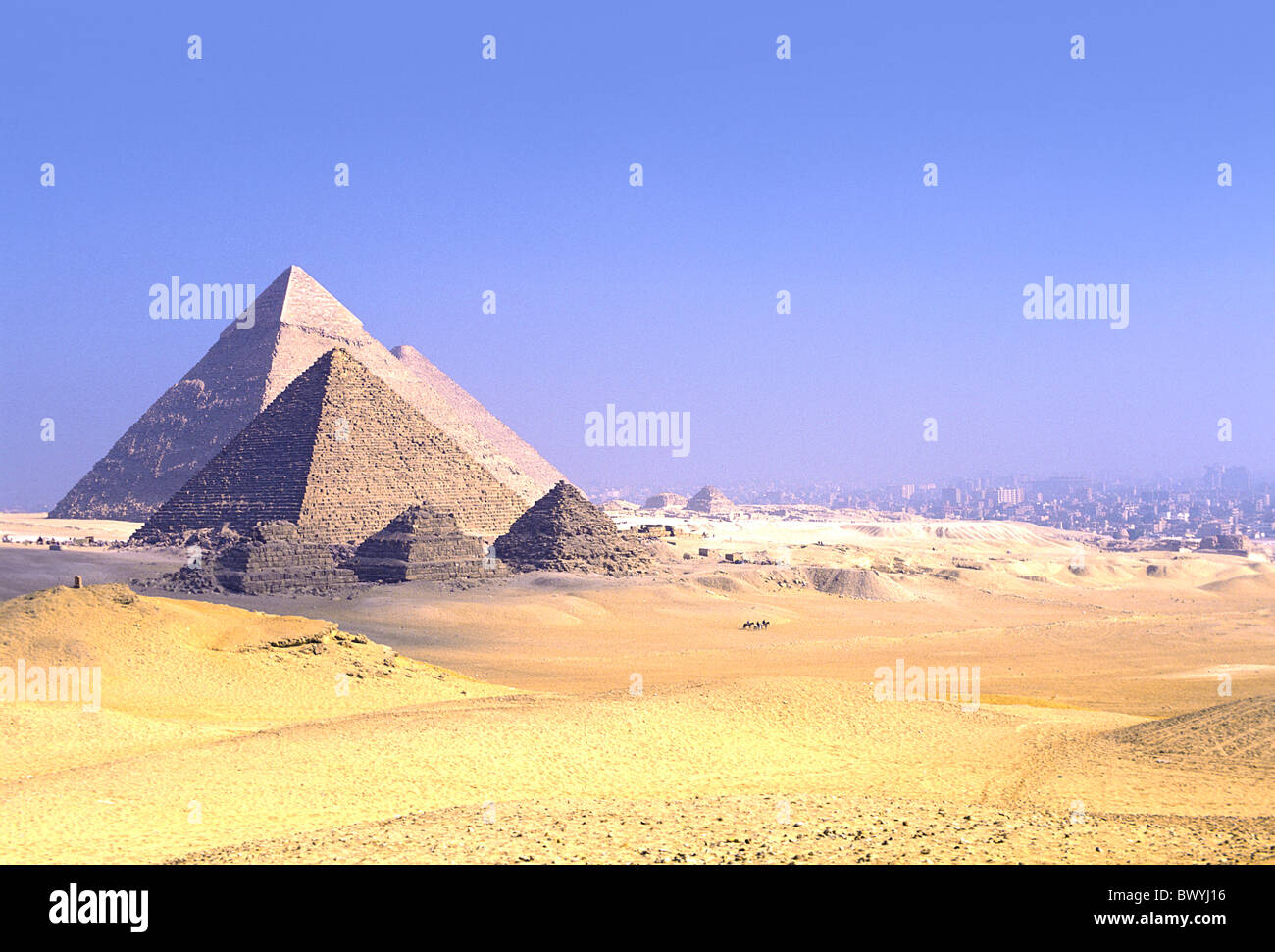 Désert Egypte Afrique du Nord Ville Gizeh pyramides ville Banque D'Images