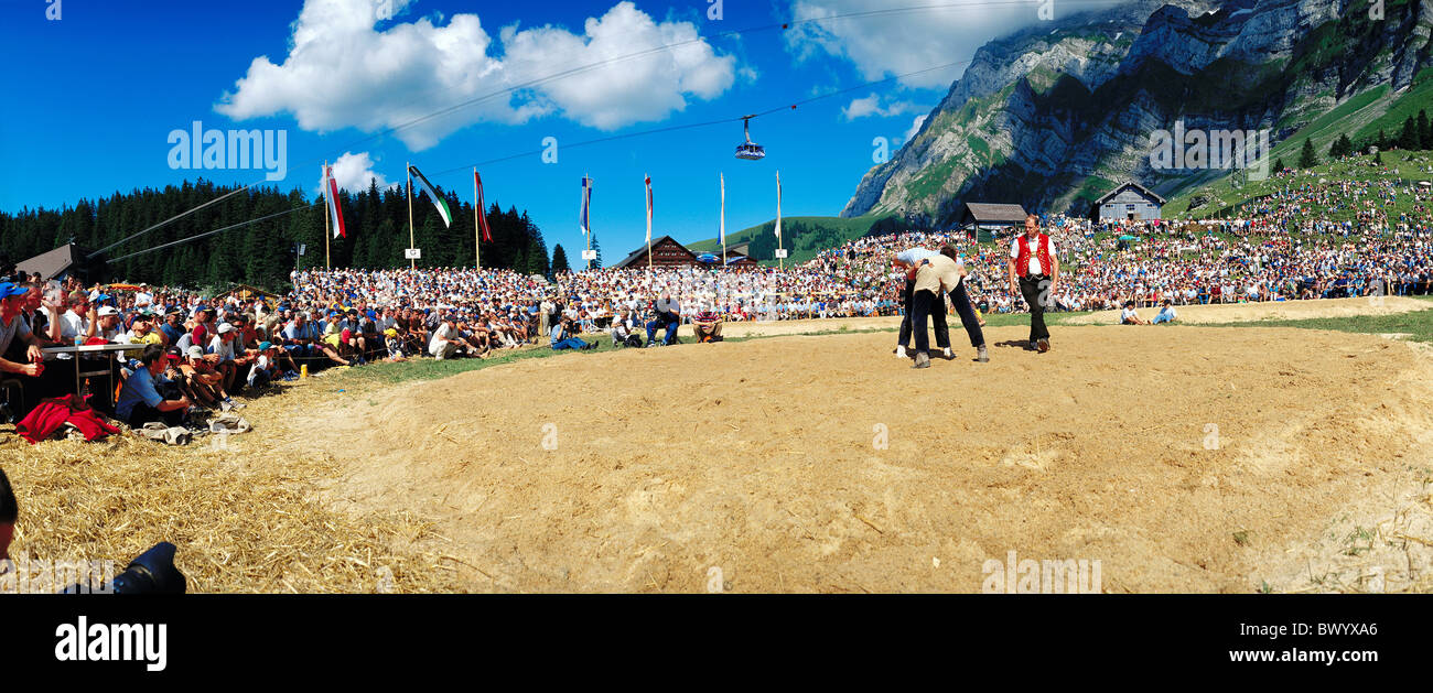 Tradition tradition folklore canton Appenzell Suisse Europe modèle ne libération panorama Schwagalpschwinge Banque D'Images