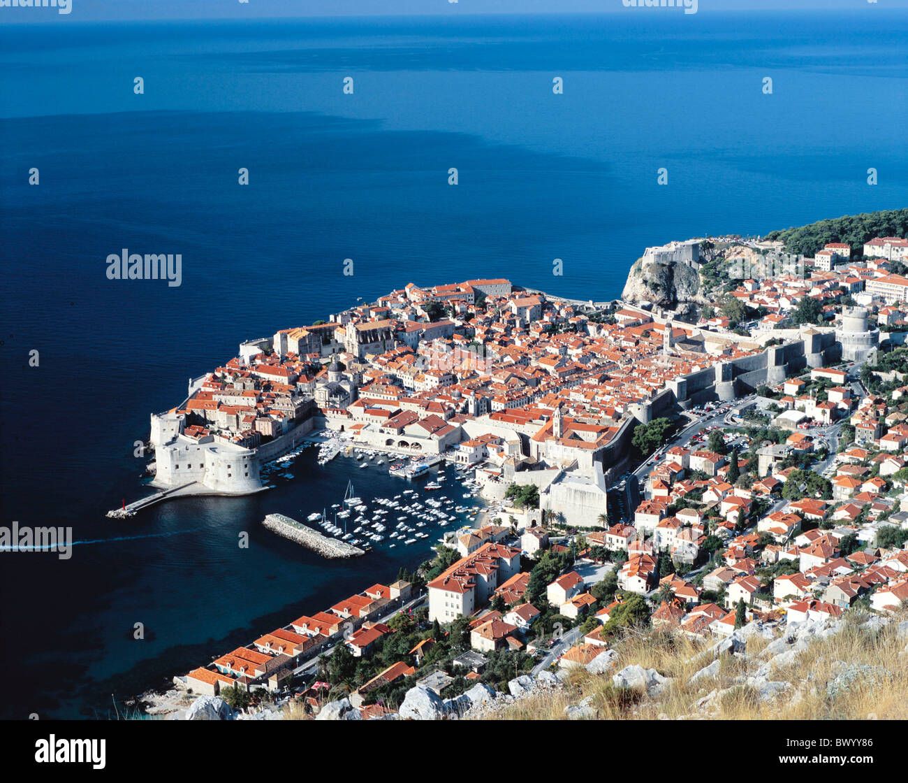 Vieille Ville historique de Dubrovnik Croatie Dalmatie coast sea town city sommaire patrimoine culturel mondial de l'UNESCO Banque D'Images