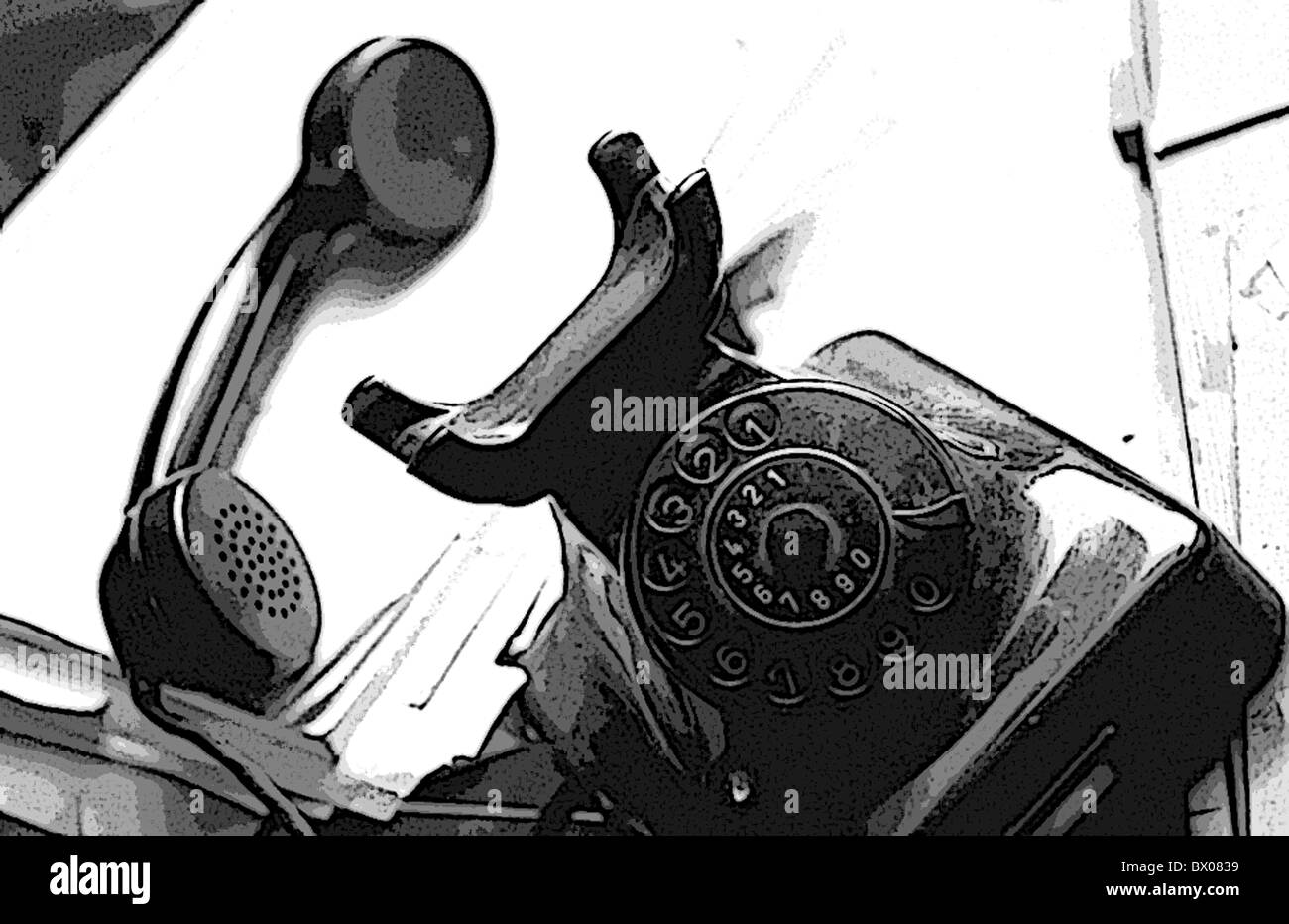 Rompre la communication en attente d'arrêt arrêt de la vie toujours contacter télécommunications union téléphone connexion linke Banque D'Images
