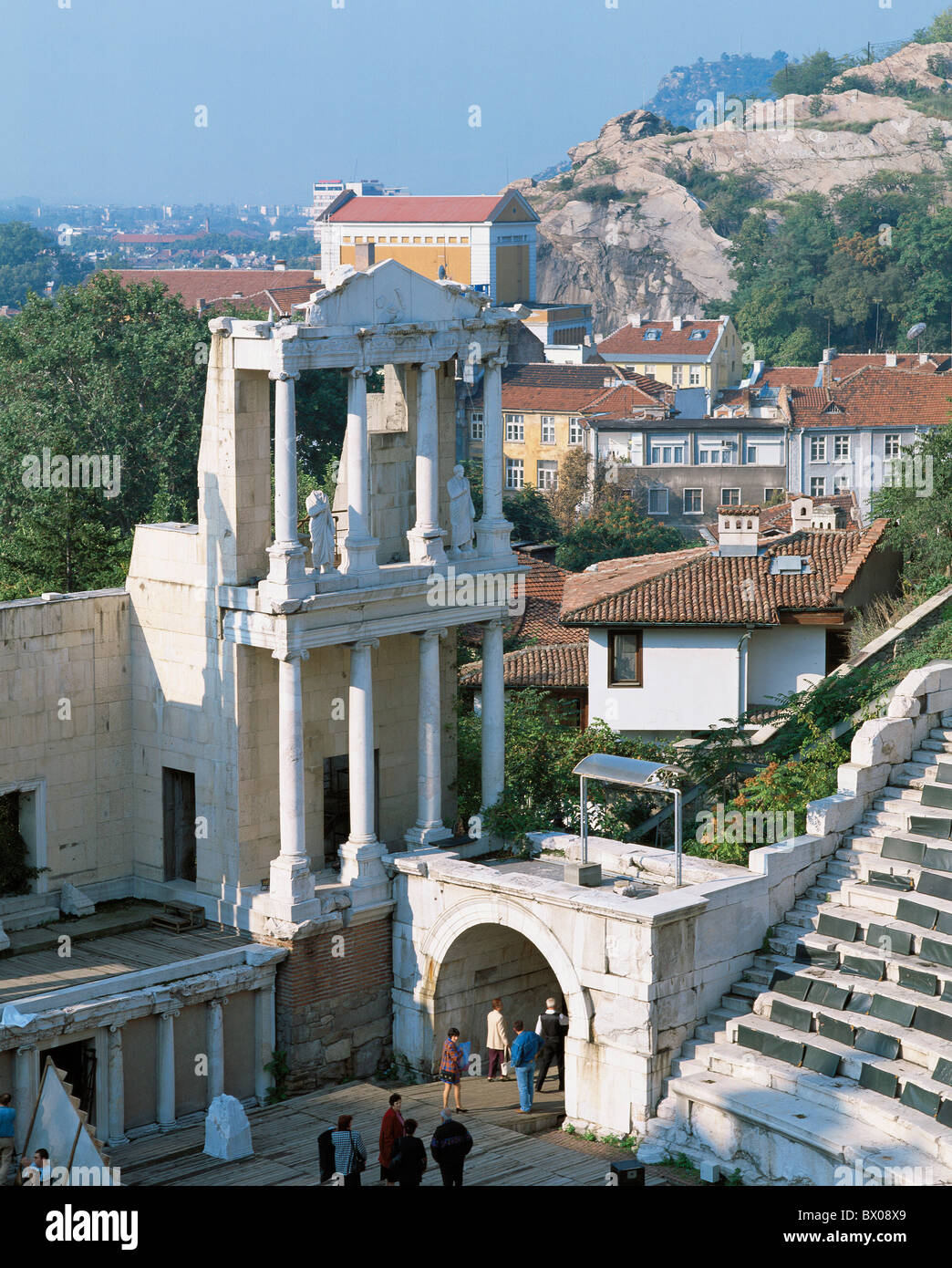 Coupe une partie de l'amphithéâtre romain de Plovdiv Bulgarie antique romaine antiquité antiquité Banque D'Images
