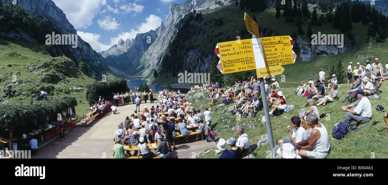 Fahlensee Bollenwies alp partie Appenzell Suisse orientale tradition folklore Suisse Europe mode no Banque D'Images