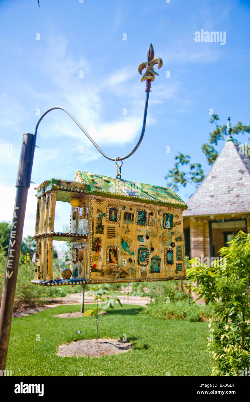 La Louisiane New Orleans Botanical Gardens de City Park affiche fine art des répliques de l'historique quartier français de la Culture. Banque D'Images