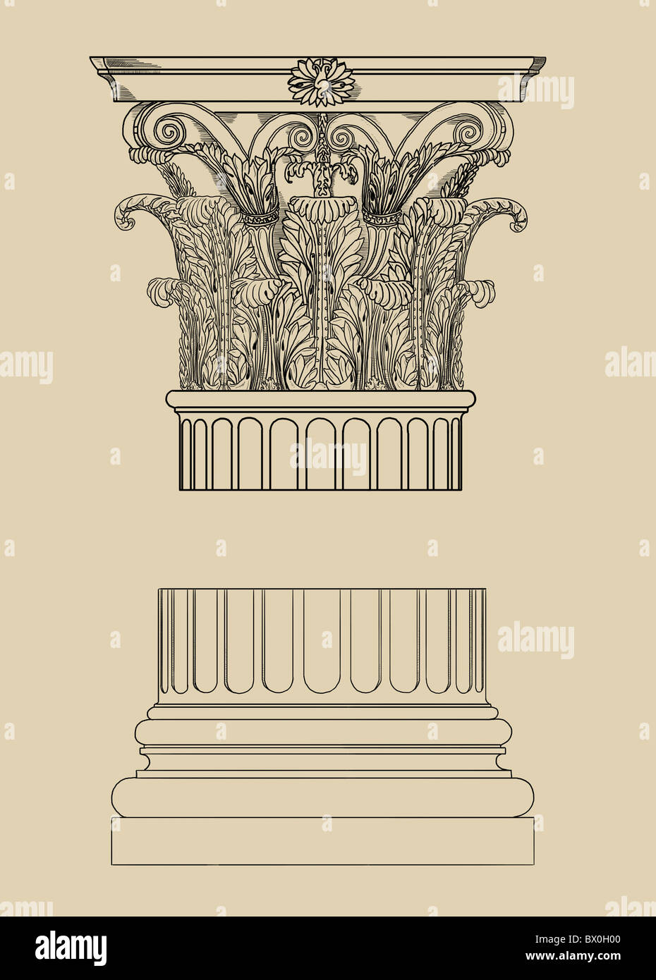 Colonne grecque antique Banque D'Images