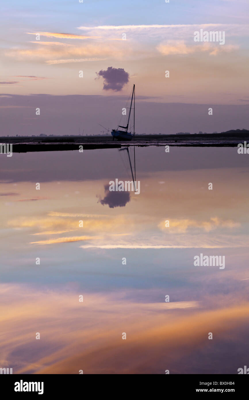 De soleil colorés et réflexions à Leigh on Sea, Essex Banque D'Images