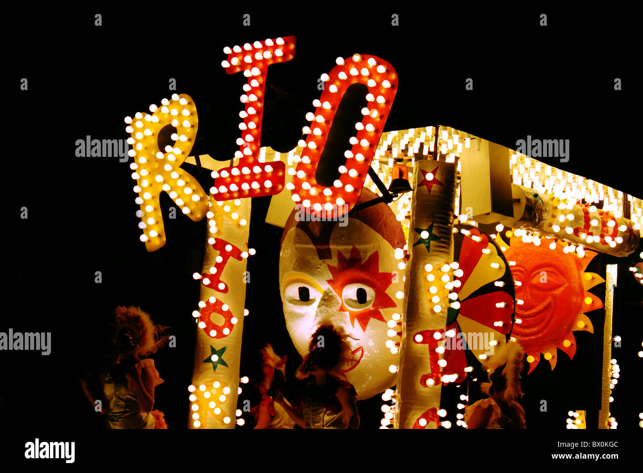 Carnaval de Rio float, Glastonbury, Somerset, England, UK Banque D'Images