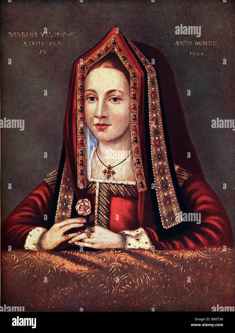 Portrait de Barbara Yelverton âgés de 19 ans, 1501 Banque D'Images