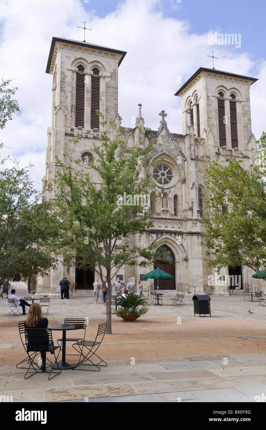 La Cathédrale San Fernando, San Antonio, Texas Banque D'Images