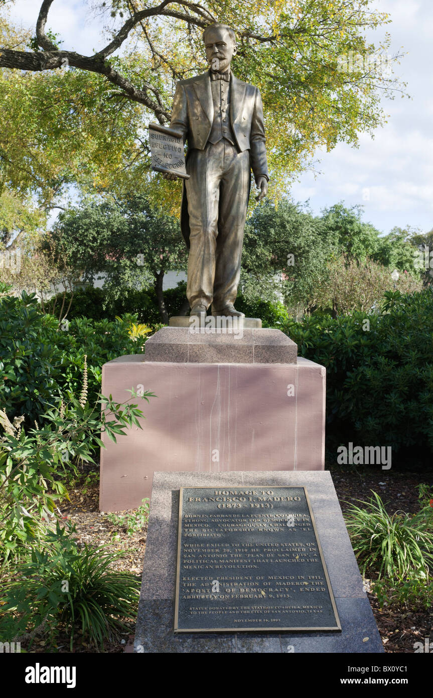Statue de l'homme politique, écrivain et révolutionnaire Francisco Ignacio Madero González a servi comme président du Mexique de 1911 à 191 Banque D'Images