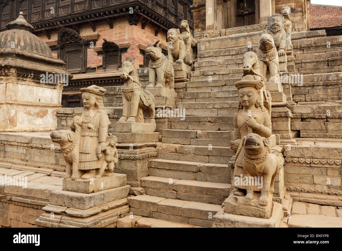 Entrée du temple Laxmi Siddi à Bhaktapur Durbar Square, au Népal Banque D'Images