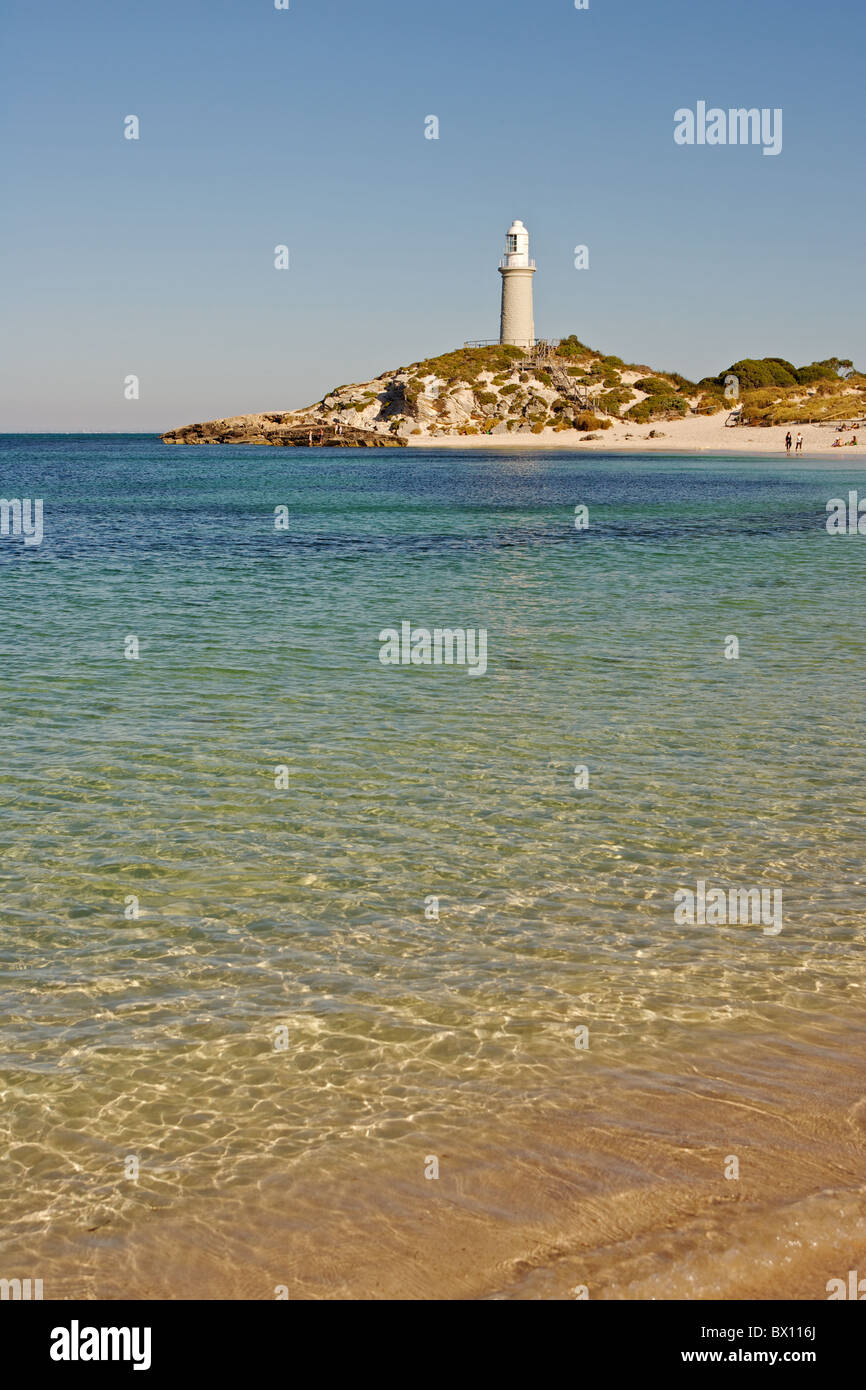 Phare de Bathurst - l'un des deux phares sur Rottnest Island, Australie de l'Ouest. Banque D'Images