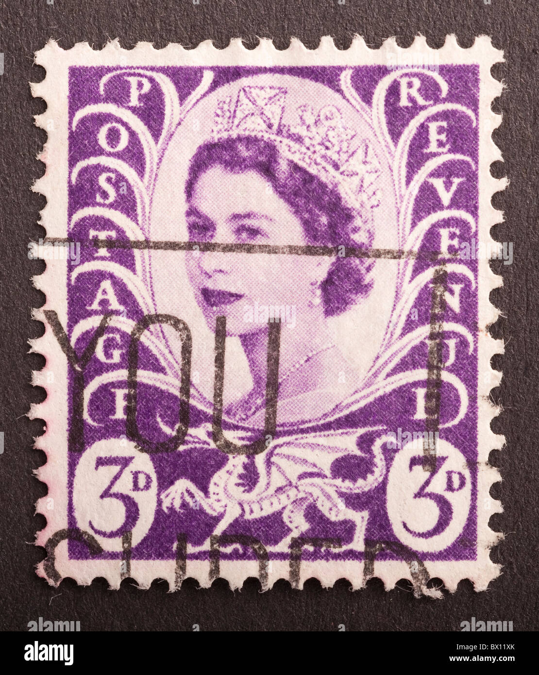 UK, 3d des timbres gallois Banque D'Images